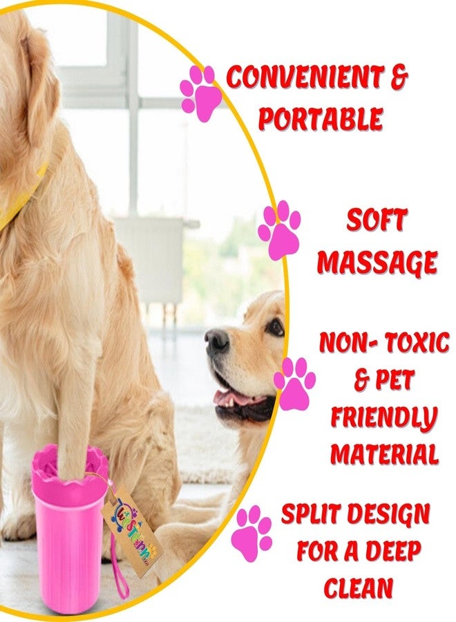 ويستيرن إرا فرشاة تنظيف أقدام الحيوانات الأليفة PawPerfect من ويسترن إيرا: فرشاة سيليكون محمولة 2 في 1 لتنظيف مخالب الحيوانات الأليفة، تنظيف سهل للكلاب والقطط من جميع الأحجام، وداعاً لآثار الأقدام الموحلة (وردي) - Image 3